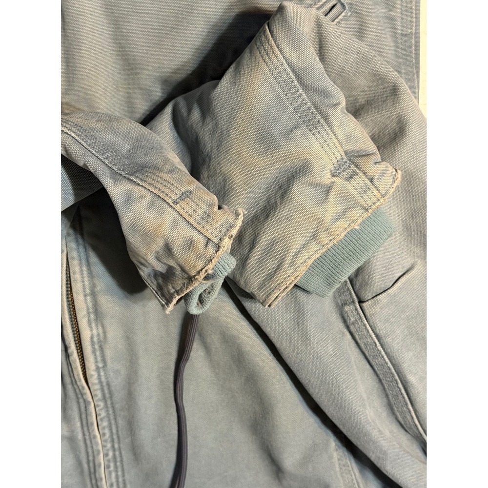 Carhartt WJ141 Sierra Jacket Women Small Blue Sherpa Lined Hooded Duck Coat - Picture 3 of 13